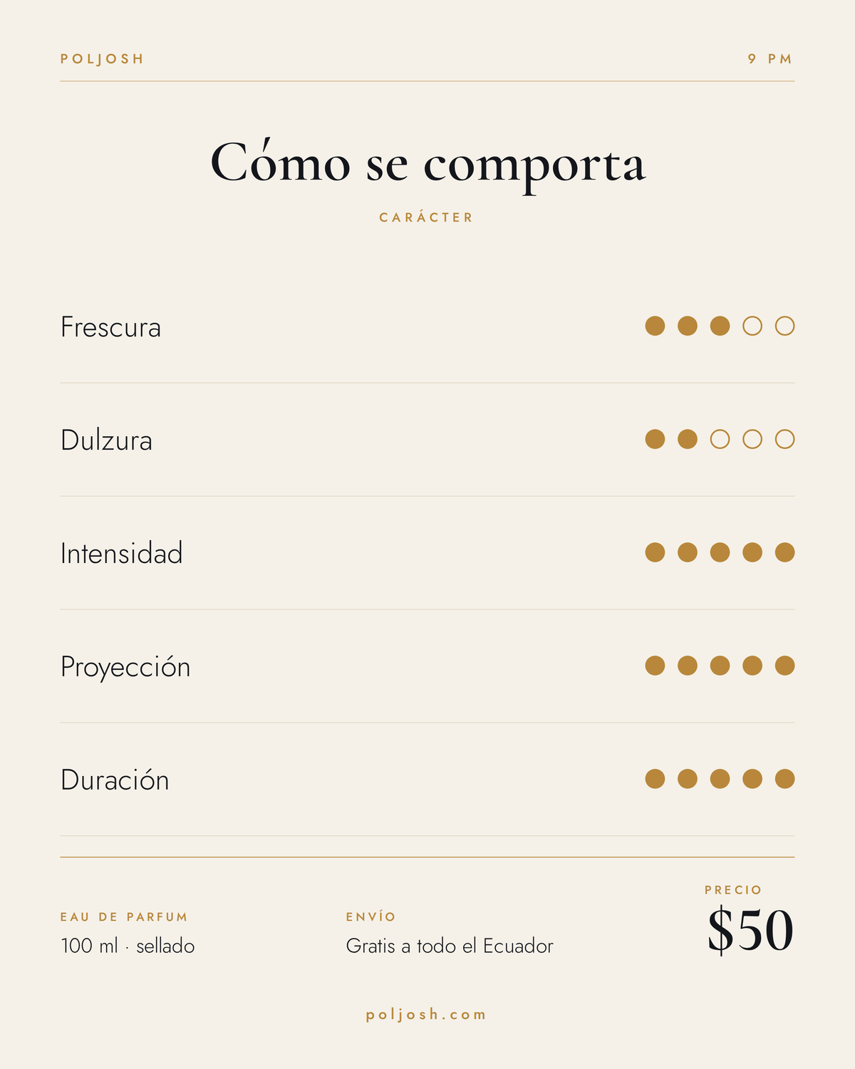 9 PM — carácter y precio
