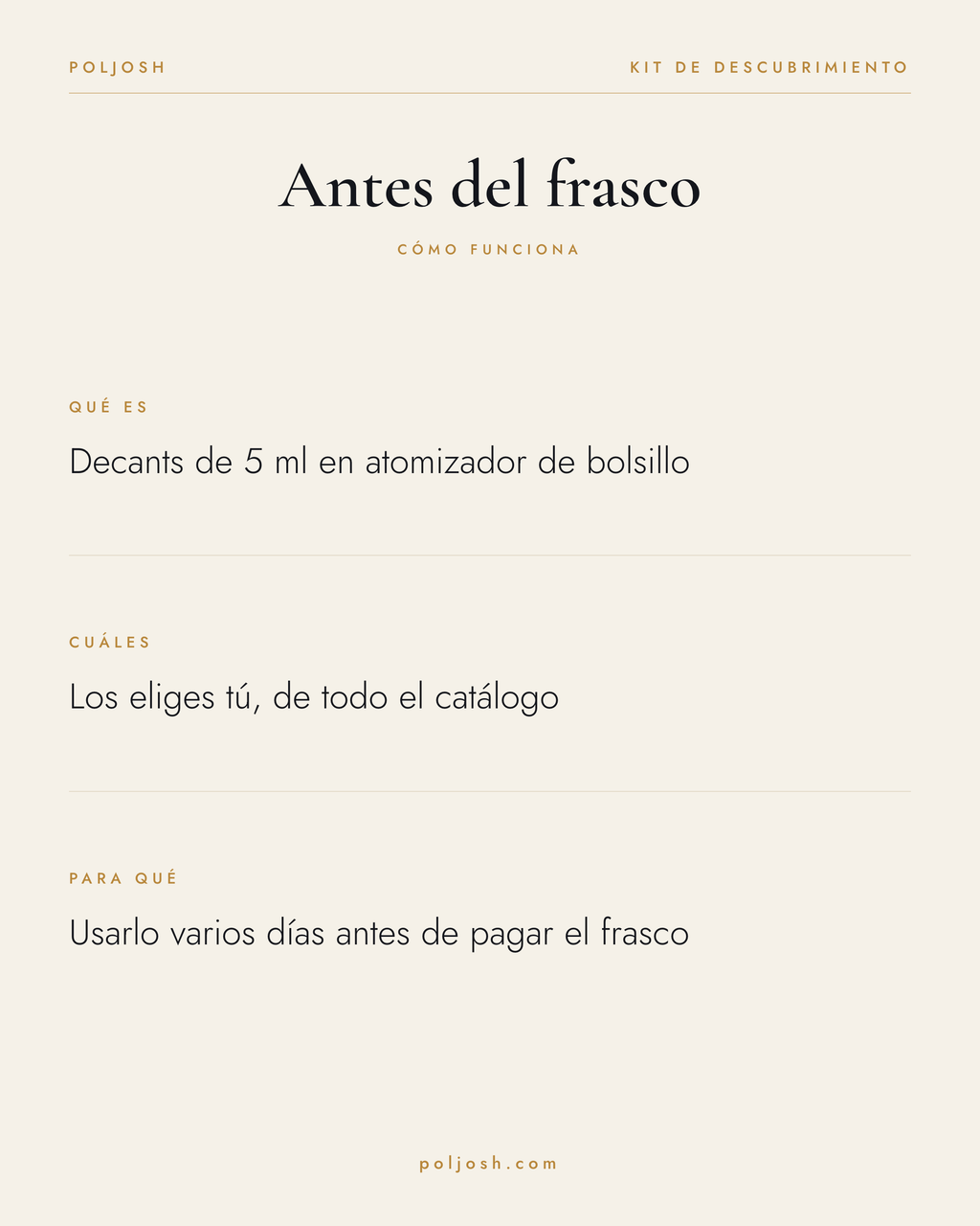 Kit de descubrimiento · decants de 5 ml — cómo funciona